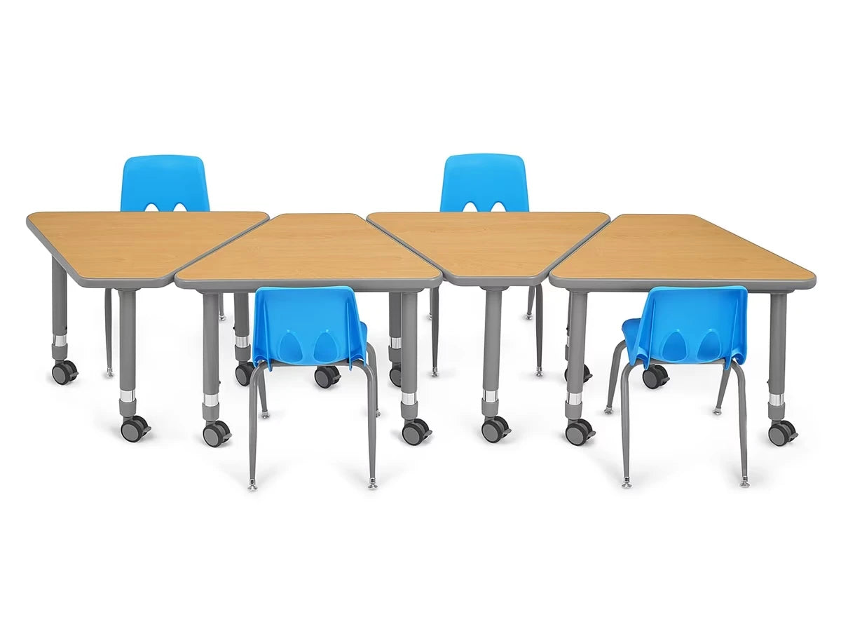 Flex-Space Mobile Wedge Student Desk - Maple - US 4986