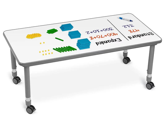 Flex-Space Write & Wipe Mobile Rectangular Table - US 1159