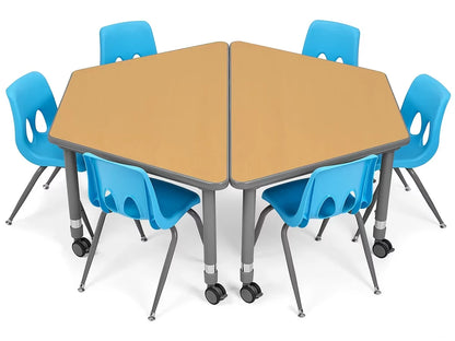 Flex-Space Mobile Trapezoid Table - Maple - US 3921