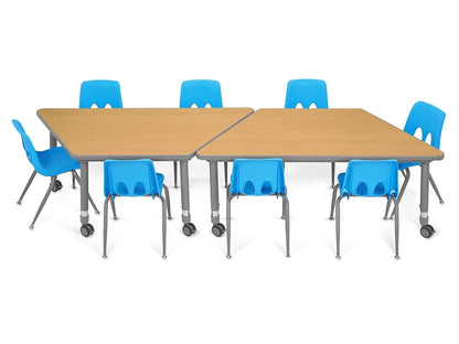 Flex-Space Mobile Trapezoid Table - Maple - US 3921