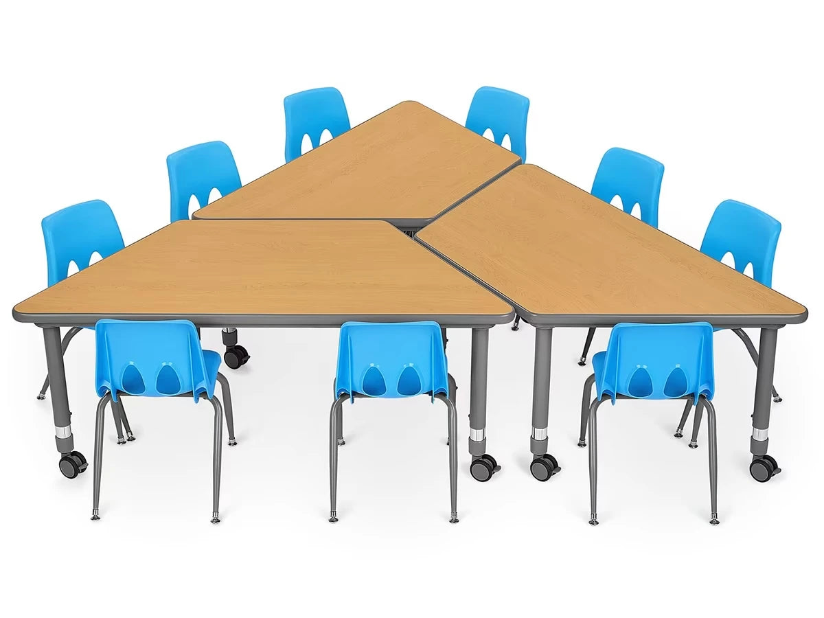 Flex-Space Mobile Trapezoid Table - Maple - US 3921