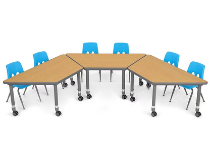 Flex-Space Mobile Trapezoid Table - Maple - US 3921