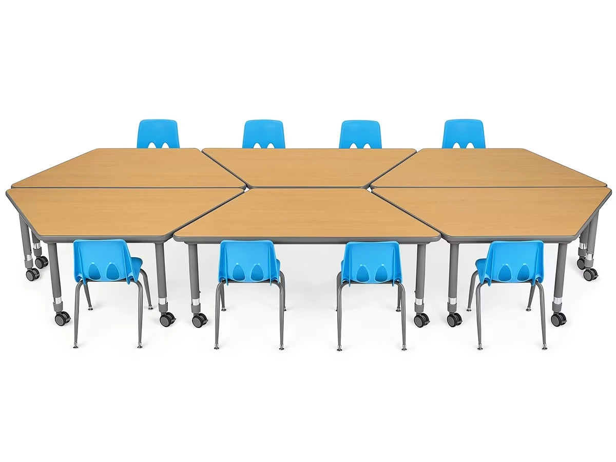 Flex-Space Mobile Trapezoid Table - Maple - US 3921