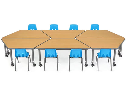Flex-Space Mobile Trapezoid Table - Maple - US 3921