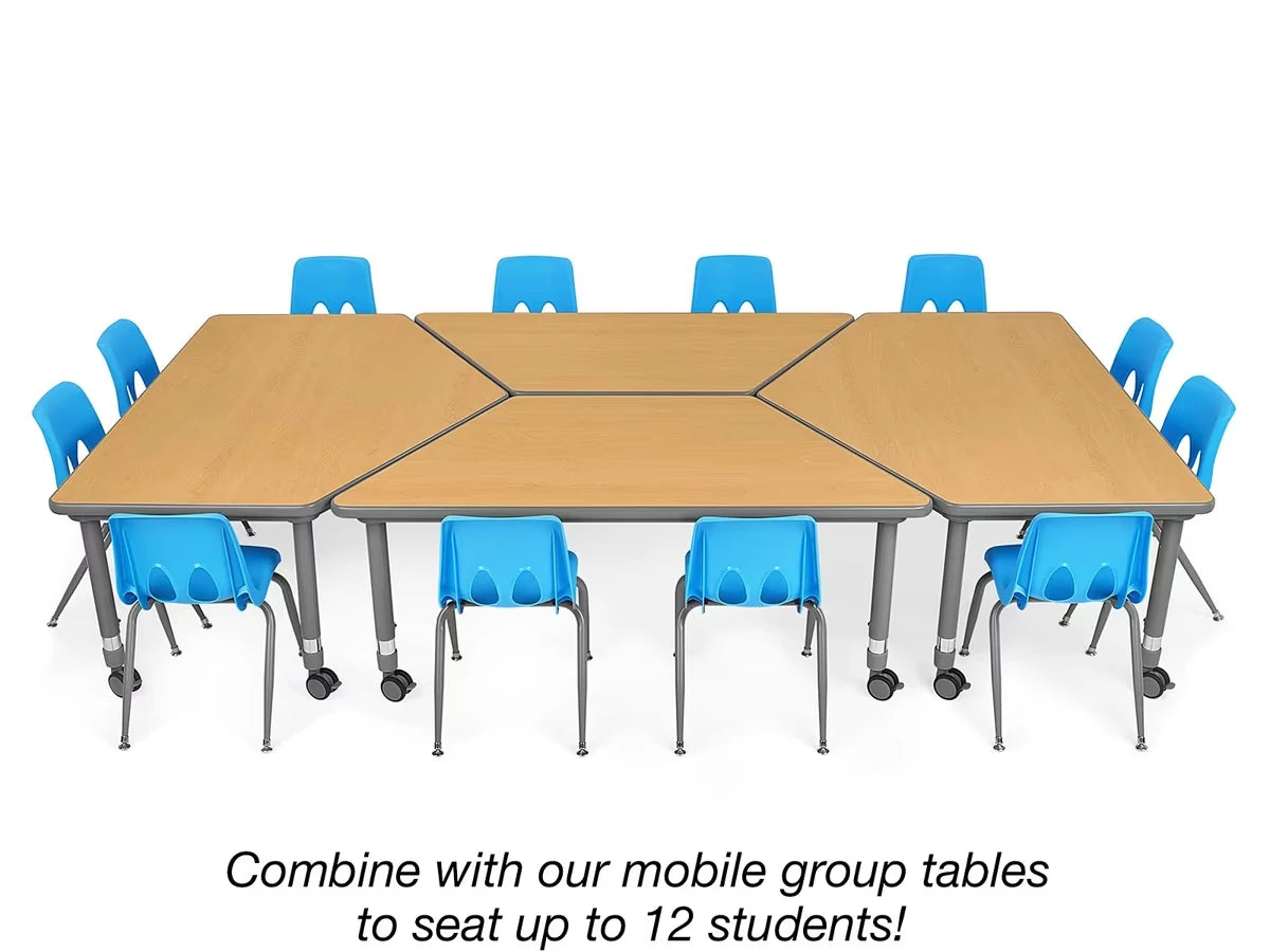 Flex-Space Mobile Trapezoid Table - Maple - US 3921