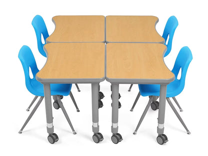 Flex-Space Mobile Student Desk with Book Box - Maple - US 3345