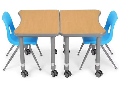 Flex-Space Mobile Student Desk with Book Box - Maple - US 3345