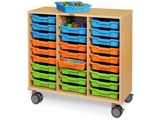 Flex-Space Mobile 27-Tray Storage Center - Maple - US 2412