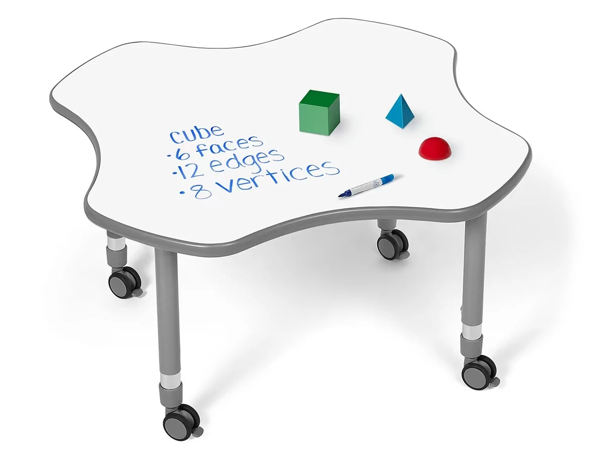 Flex-Space Write & Wipe Mobile Clover Table - US 8769