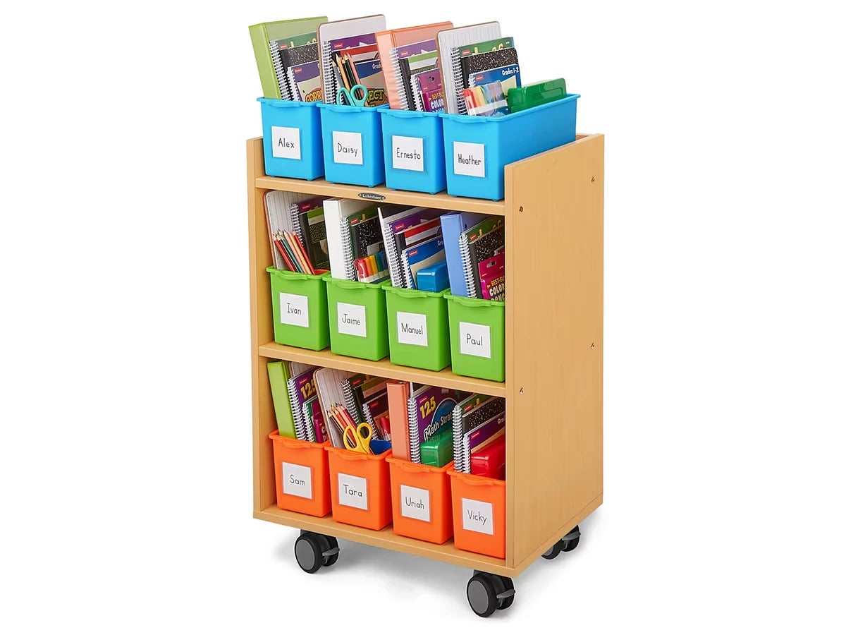 Flex-Space Mobile Storage Bin Center for 12 Students - Maple - US 7568