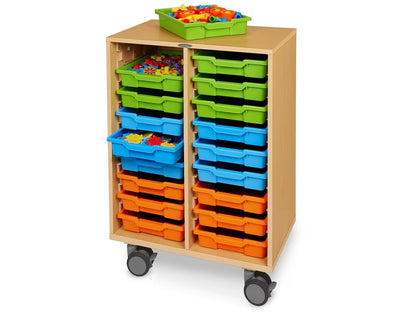Flex-Space Mobile 18-Tray Storage Center - Maple - US 1503