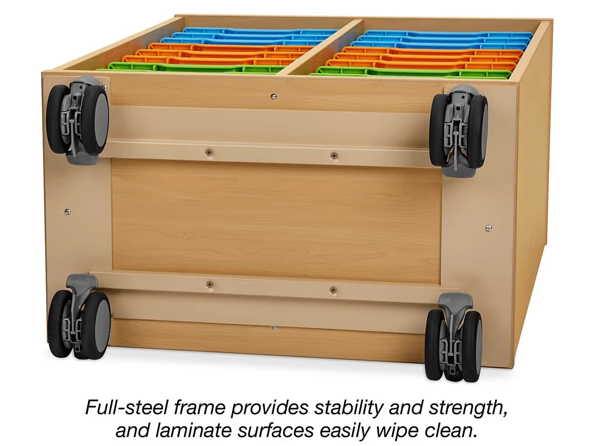 Flex-Space Mobile 18-Tray Storage Center - Maple - US 1503