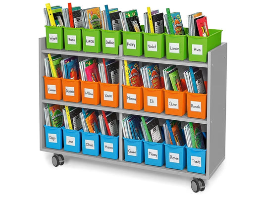 Flex-Space Mobile Storage Bin Center for 24 Students - Gray - US 5496