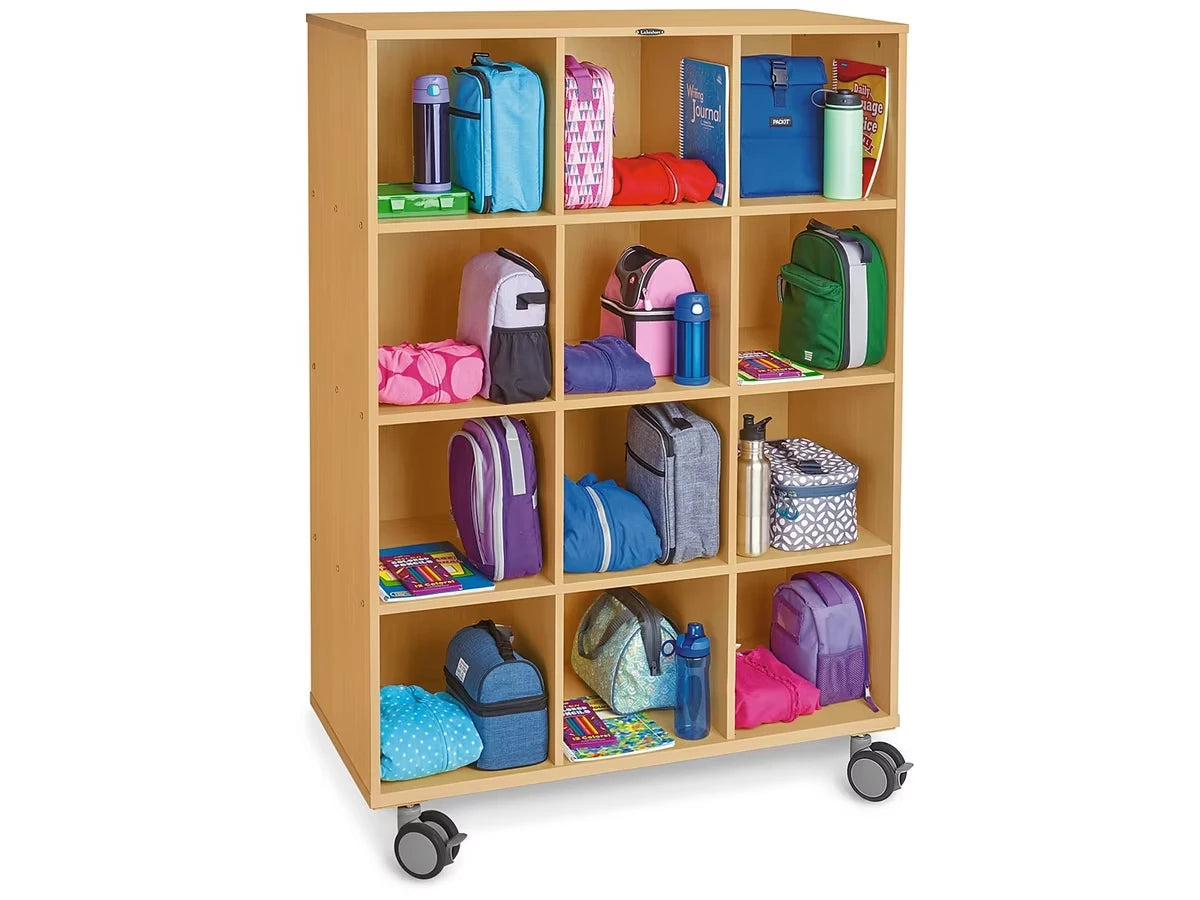 Flex-Space Mobile 12-Cubby Storage Unit - Maple - US 6496