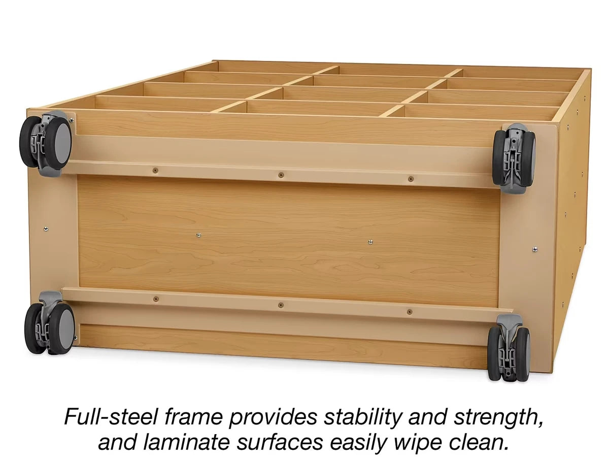 Flex-Space Mobile 12-Cubby Storage Unit - Maple - US 6496