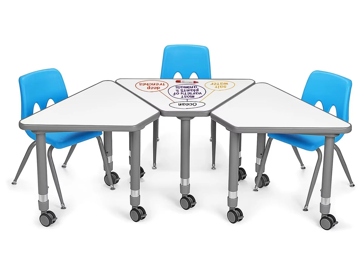 Flex-Space Write & Wipe Mobile Wedge Student Desk - US 3437