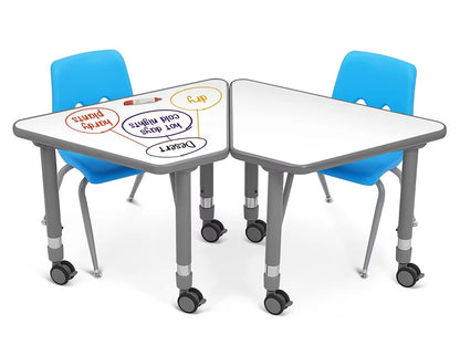 Flex-Space Write & Wipe Mobile Wedge Student Desk - US 3437