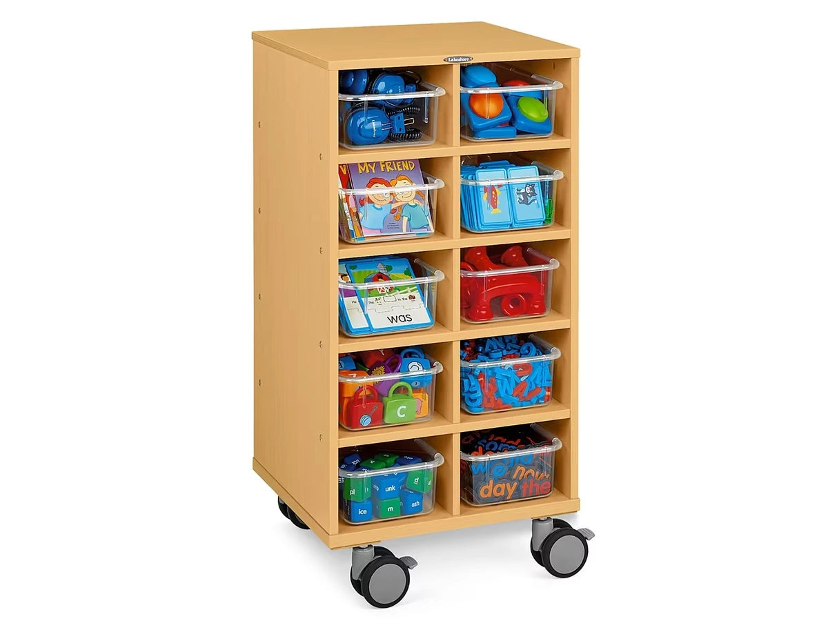 Flex-Space Mobile Clear-View 10-Bin Storage Center - Maple - US 8631