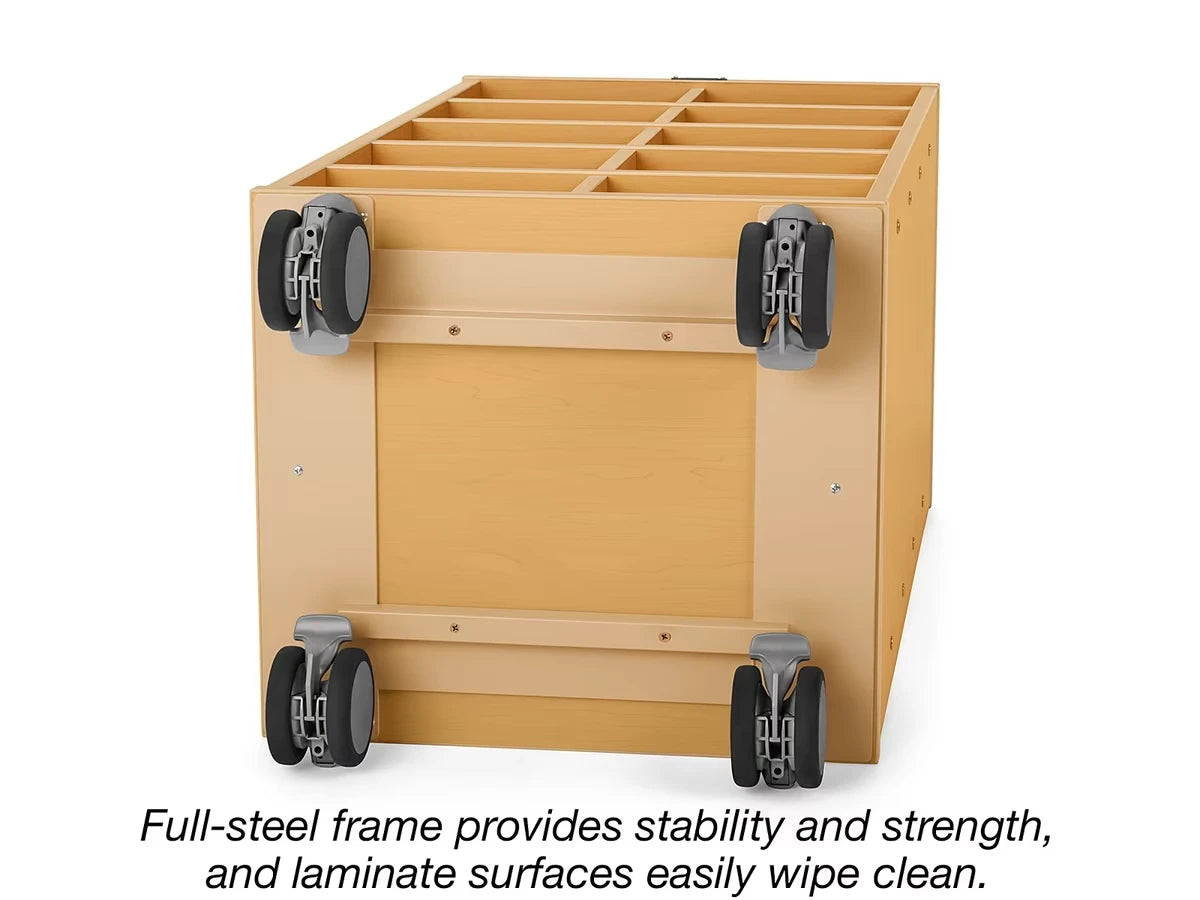 Flex-Space Mobile Clear-View 10-Bin Storage Center - Maple - US 8631