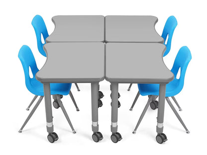 Flex-Space Mobile Student Desk - Gray - US 2493