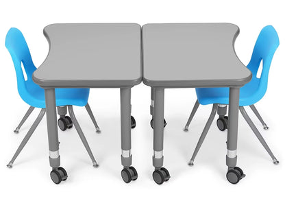 Flex-Space Mobile Student Desk - Gray - US 2493