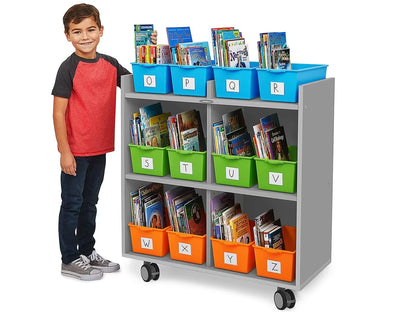 Flex-Space Mobile Book Bin Storage Center - Gray - US 7453