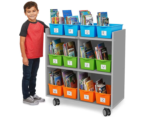 Flex-Space Mobile Book Bin Storage Center - Gray - US 7453