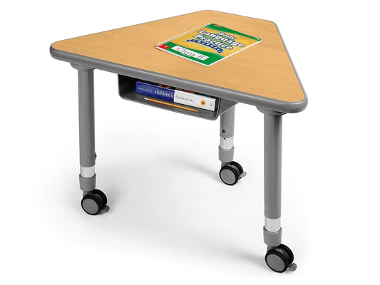 Flex-Space Mobile Wedge Student Desk with Book Box - Maple - US 3910