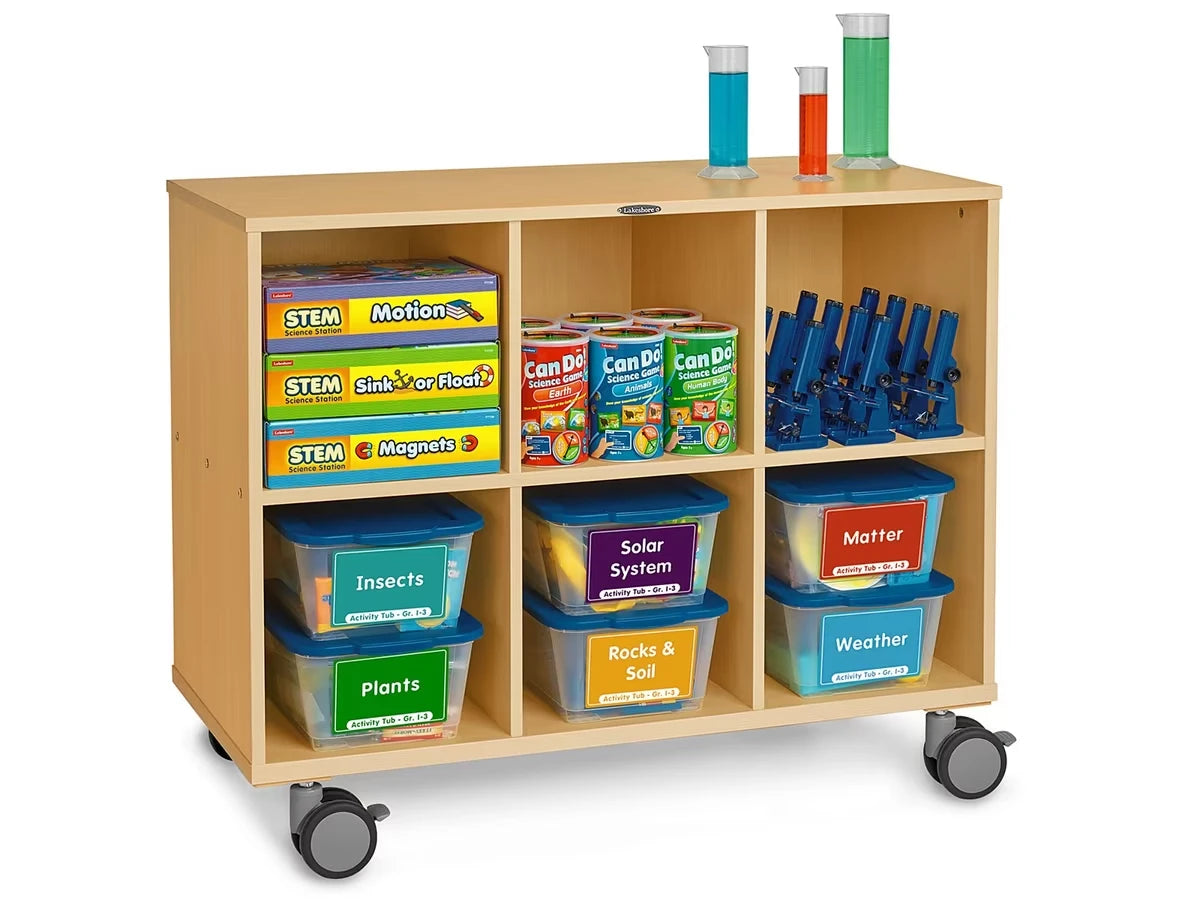 Flex-Space Mobile 6-Cubby Storage Unit - Maple - US 5812