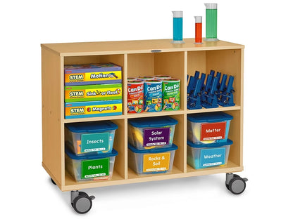 Flex-Space Mobile 6-Cubby Storage Unit - Maple - US 5812