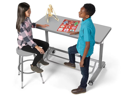 Flex-Space Mobile Standing Desk for Two - Gray - US 9858