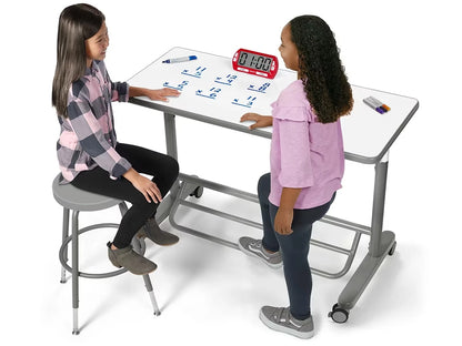 Flex-Space Write & Wipe Mobile Standing Desk for Two - US 6543