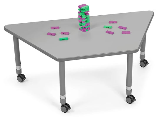 Flex-Space Mobile Trapezoid Table - Gray - US 7016