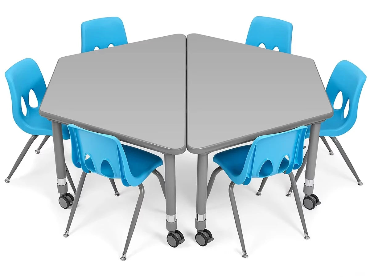 Flex-Space Mobile Trapezoid Table - Gray - US 7016