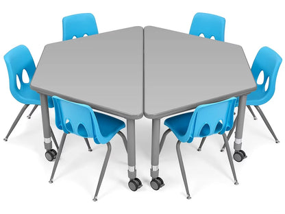 Flex-Space Mobile Trapezoid Table - Gray - US 7016