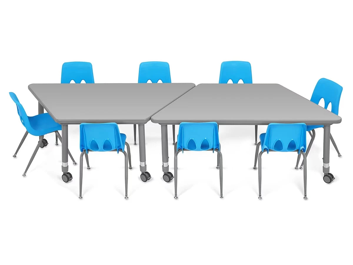 Flex-Space Mobile Trapezoid Table - Gray - US 7016