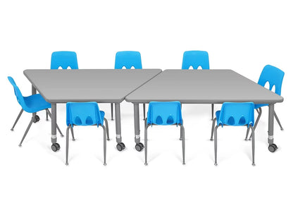 Flex-Space Mobile Trapezoid Table - Gray - US 7016