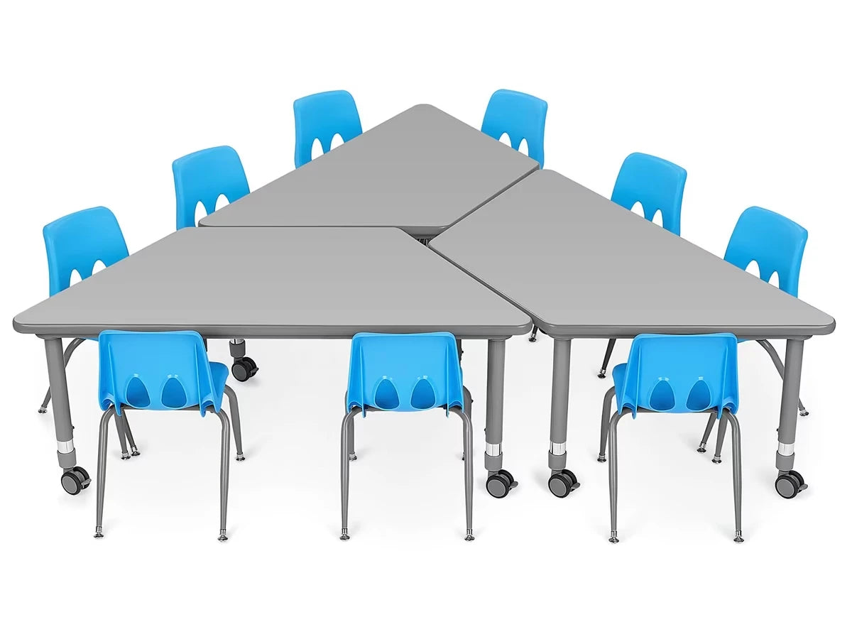 Flex-Space Mobile Trapezoid Table - Gray - US 7016