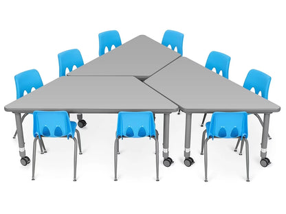 Flex-Space Mobile Trapezoid Table - Gray - US 7016
