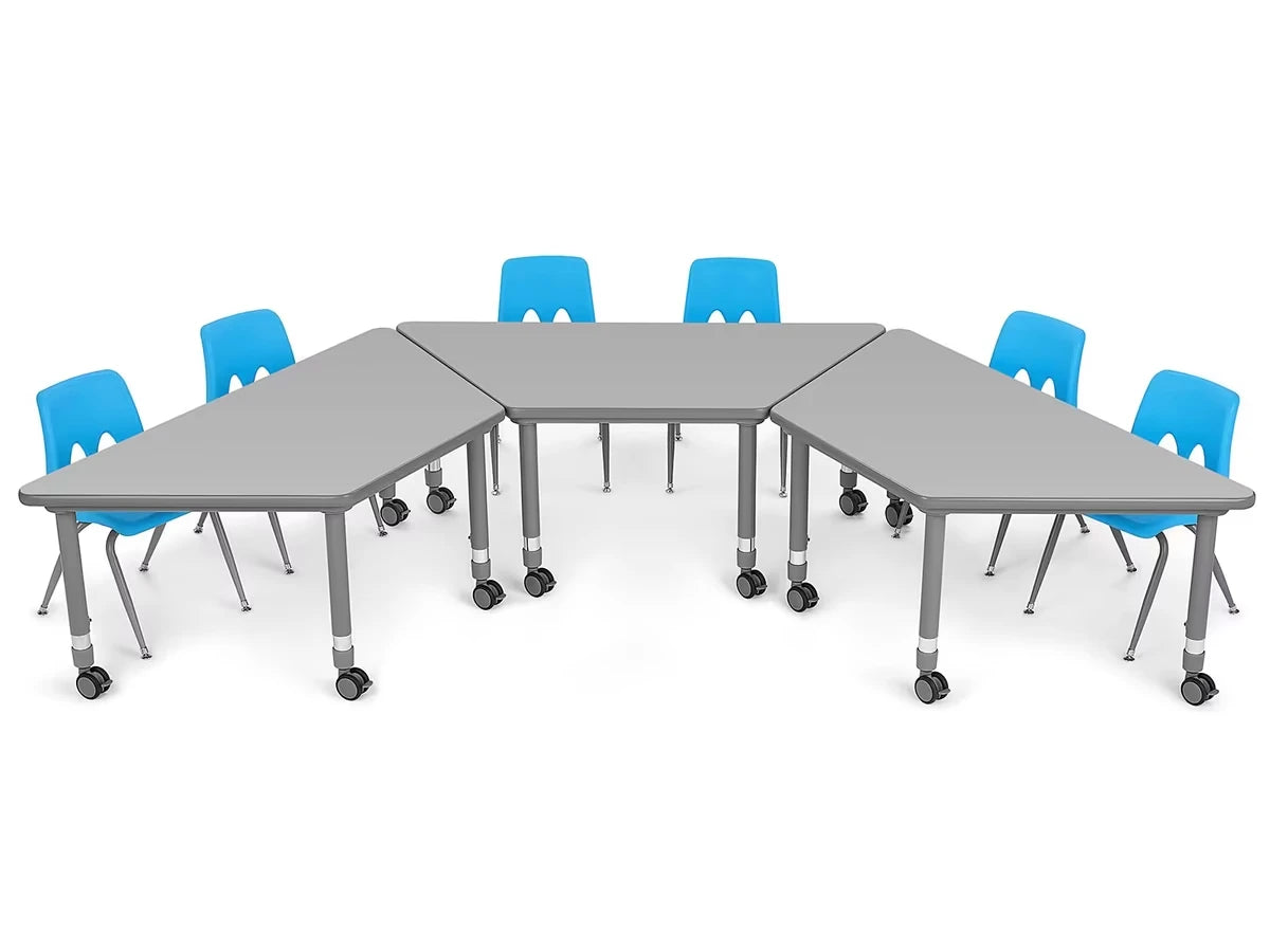 Flex-Space Mobile Trapezoid Table - Gray - US 7016