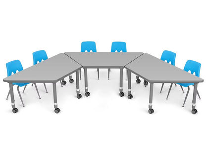 Flex-Space Mobile Trapezoid Table - Gray - US 7016