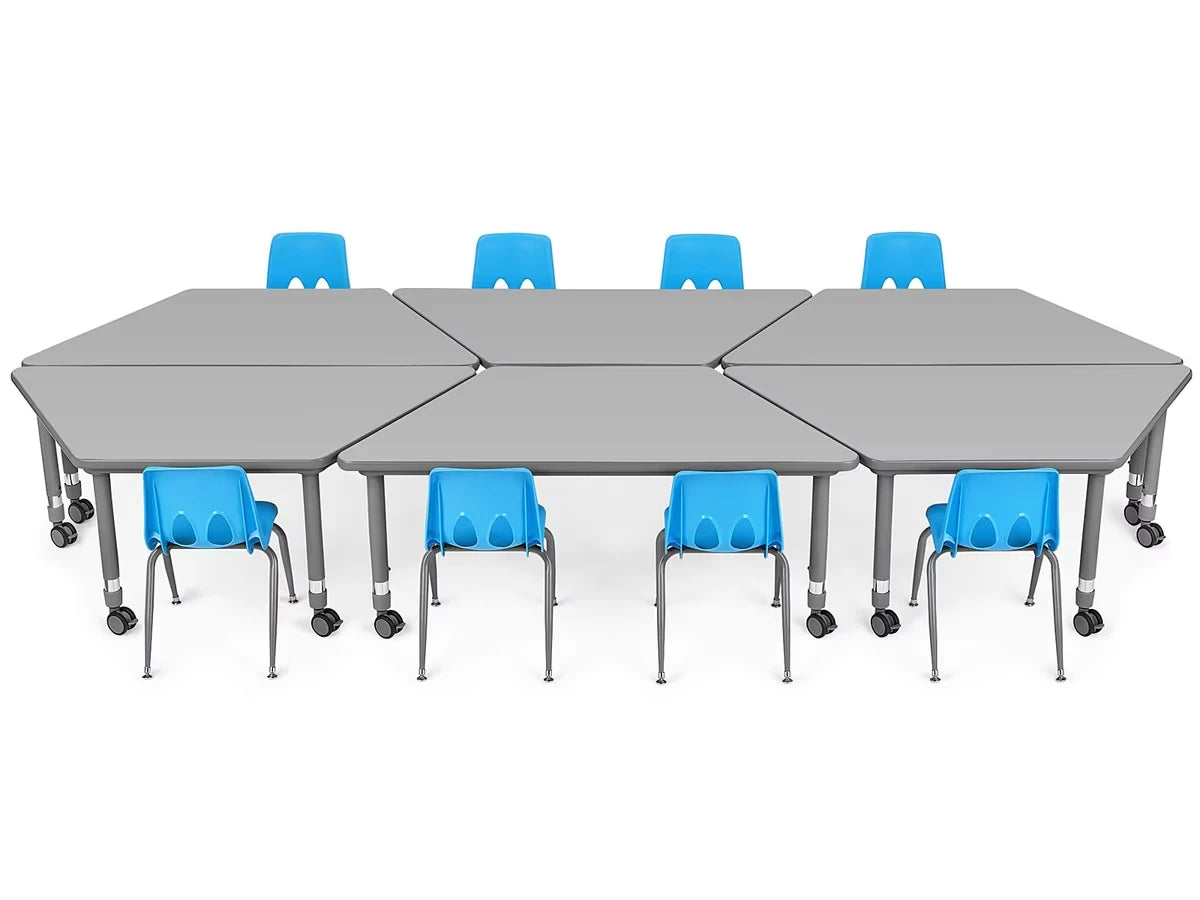 Flex-Space Mobile Trapezoid Table - Gray - US 7016