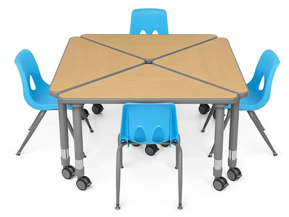 Flex-Space Mobile Triangular Student Desk - Maple - US 6904