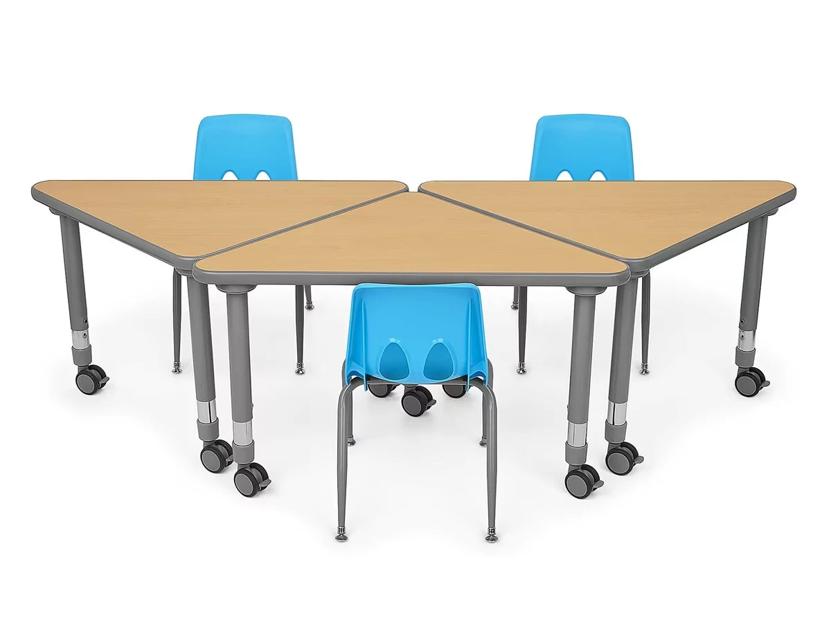 Flex-Space Mobile Triangular Student Desk - Maple - US 6904