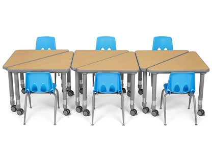 Flex-Space Mobile Triangular Student Desk - Maple - US 6904