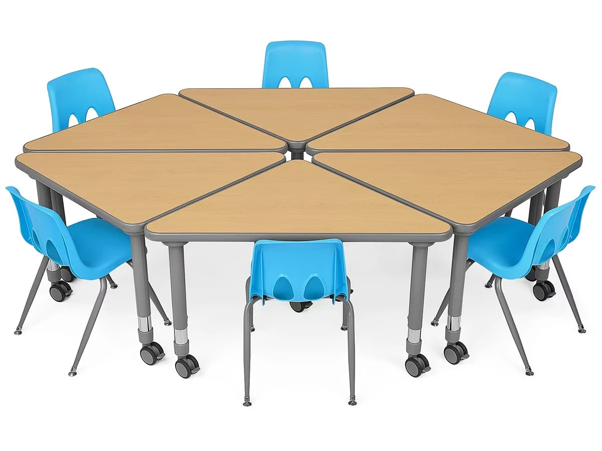 Flex-Space Mobile Triangular Student Desk - Maple - US 6904