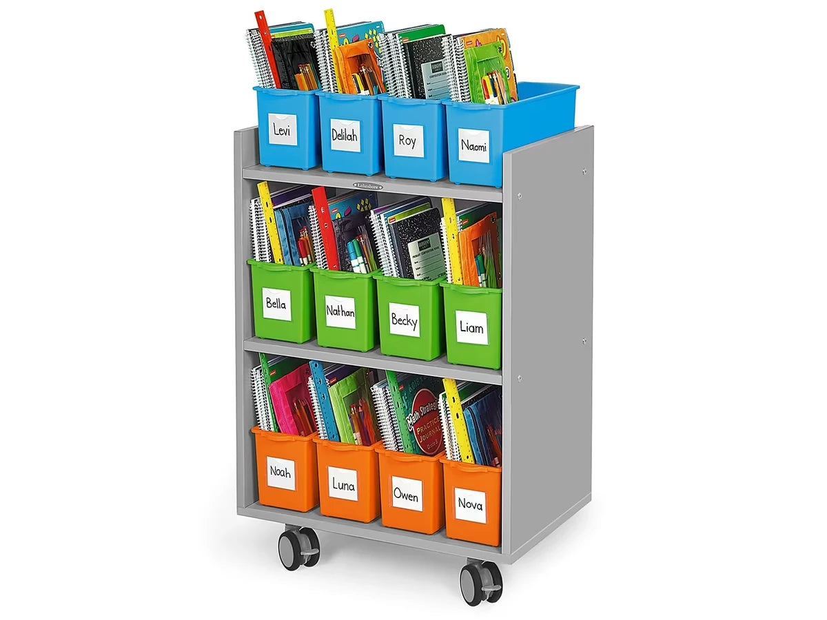 Flex-Space Mobile Storage Bin Center for 12 Students - Gray - US 4076