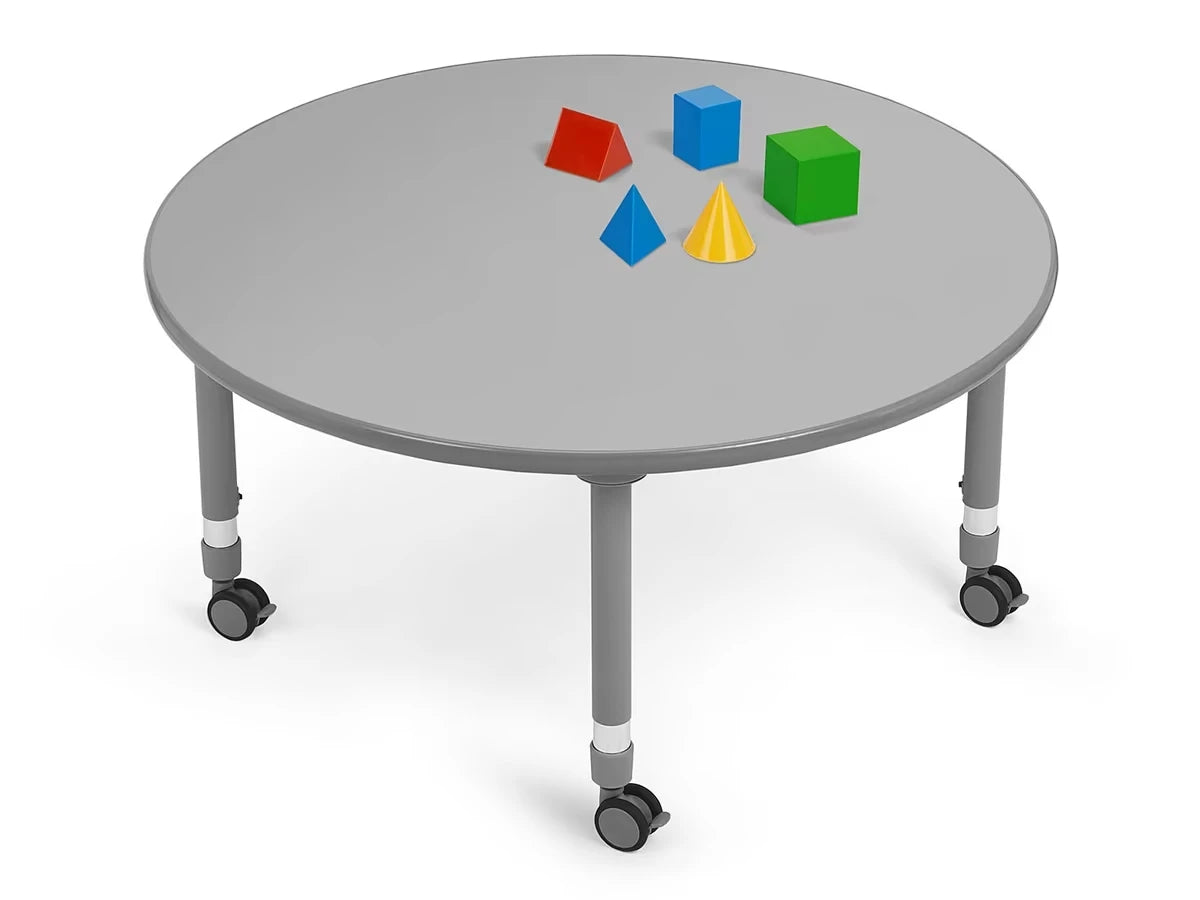 Flex-Space Mobile Round Tables - Gray - US 6659