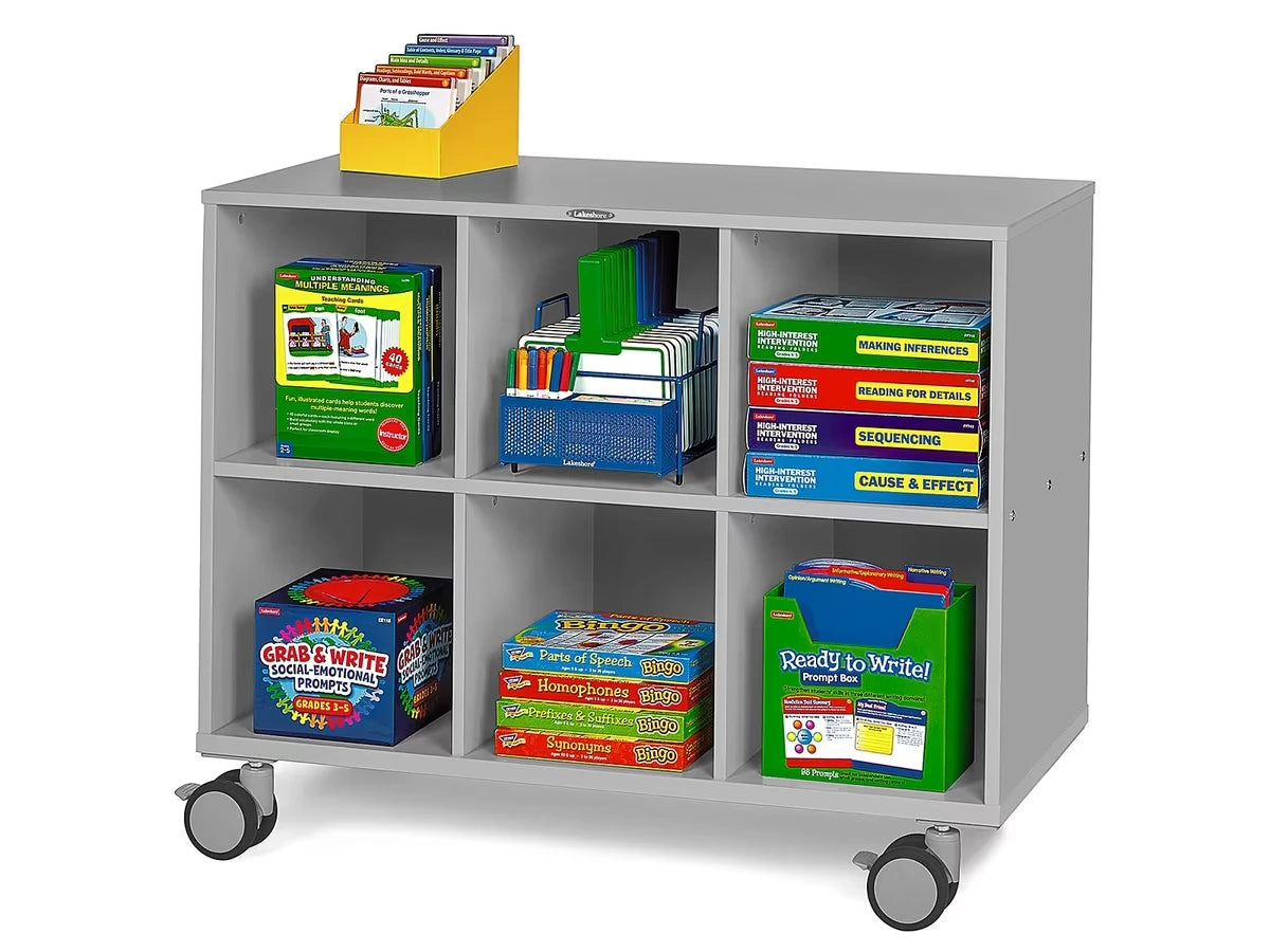 Flex-Space Mobile 6-Cubby Storage Unit - Gray - US 8669