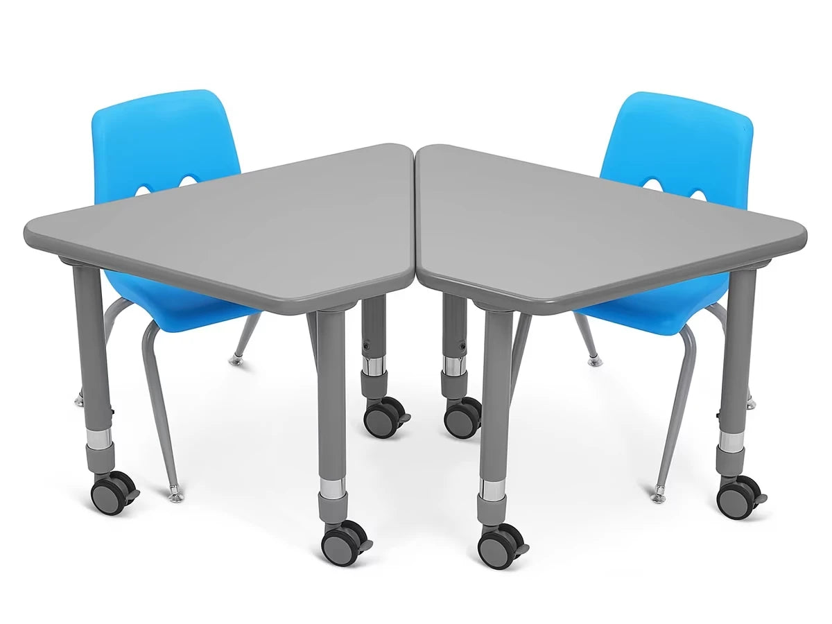 Flex-Space Mobile Wedge Student Desk - Gray - US 7866